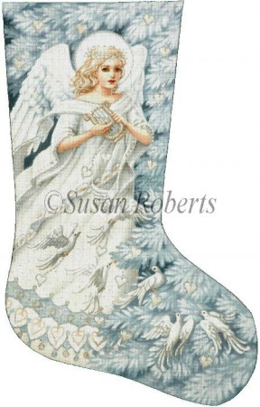 click here to view larger image of Enchanted Angel  Stocking - 13 mesh (hand painted canvases)