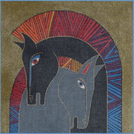 click here to view larger image of Embracing Horses (hand painted canvases)