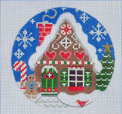 click here to view larger image of Gingerbread House Ornament (hand painted canvases)