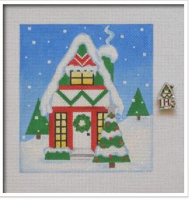 click here to view larger image of Gingerbread House Trio (hand painted canvases)