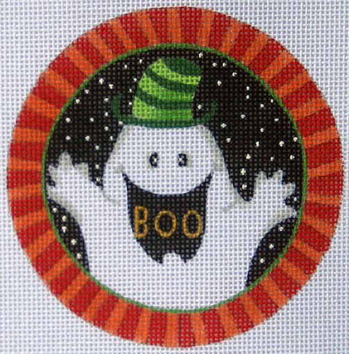 click here to view larger image of Boo Ornament (hand painted canvases)