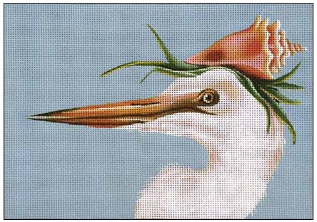 click here to view larger image of Avery - White Heron (hand painted canvases)