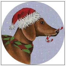 click here to view larger image of Daschund Ornament (hand painted canvases)