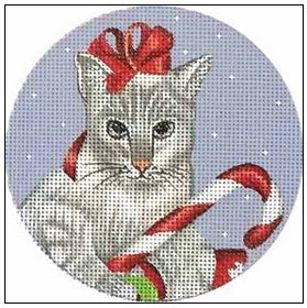 click here to view larger image of Kitty Ornament (hand painted canvases)