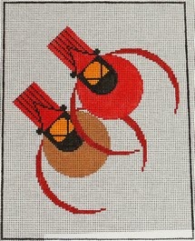 click here to view larger image of Cardinal Couple (hand painted canvases)