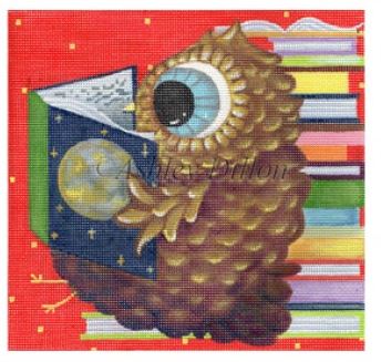click here to view larger image of Reader Owl (hand painted canvases)