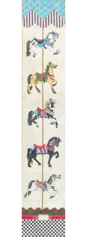 click here to view larger image of Carousel Bell Pull (hand painted canvases)