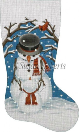 click here to view larger image of Papa Snowman Stocking (hand painted canvases)