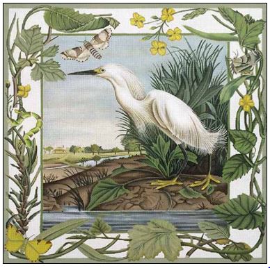 click here to view larger image of White Egret (hand painted canvases)