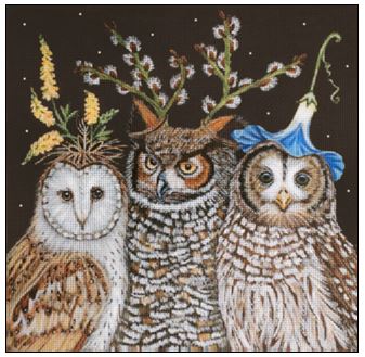 click here to view larger image of Hootenanny Owls (hand painted canvases)