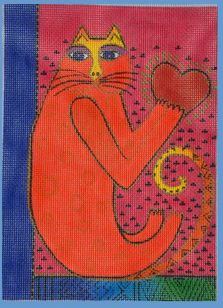 click here to view larger image of Heart Cat (hand painted canvases)