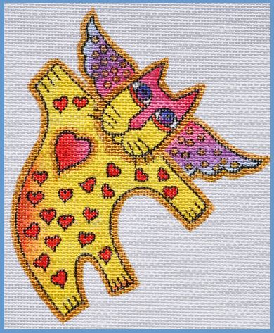 click here to view larger image of Heart Angel Cat (hand painted canvases)