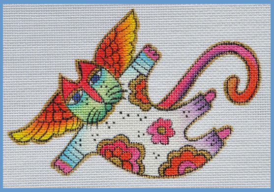 click here to view larger image of Floral Angel Cat (hand painted canvases)