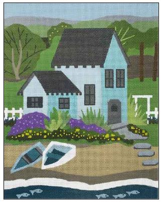 click here to view larger image of Black Roof Seaside House (hand painted canvases)