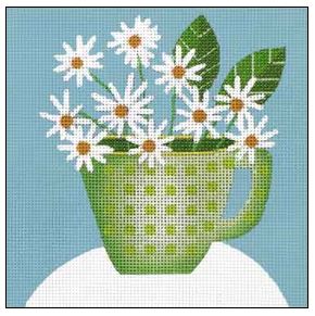 click here to view larger image of Daisy Cup (hand painted canvases)