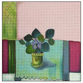 click here to view larger image of Violets (hand painted canvases)