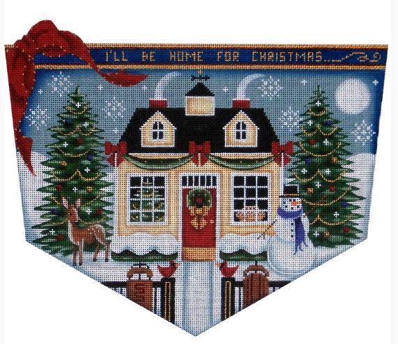 click here to view larger image of Christmas Cottage Topper - 13ct (hand painted canvases)