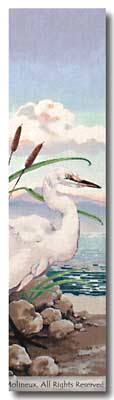 click here to view larger image of Egret Bell Pull (hand painted canvases)
