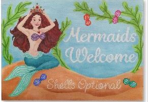 click here to view larger image of Mermaids Welcome (hand painted canvases)