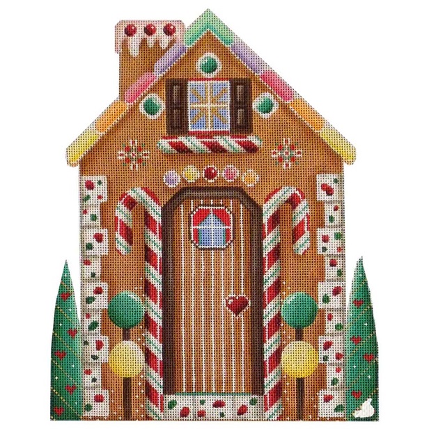click here to view larger image of Gingerbread House Front (hand painted canvases)