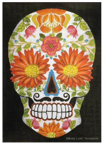 click here to view larger image of Sugar Skull - Flower Eyes (hand painted canvases)