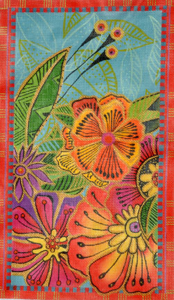 click here to view larger image of Tropical Floral (hand painted canvases)