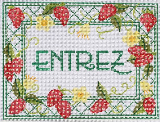 click here to view larger image of Entrez - Strawberries (hand painted canvases 2)