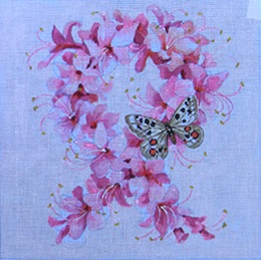 click here to view larger image of Azalea - Pink Ribbon (hand painted canvases)