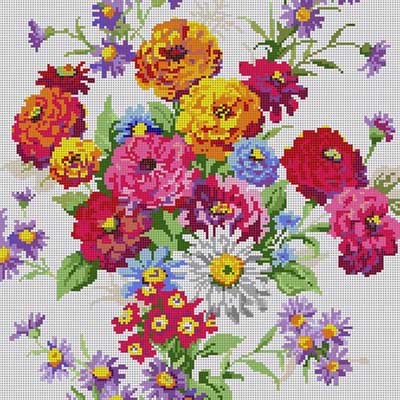 click here to view larger image of Floral Bouquet (hand painted canvases)