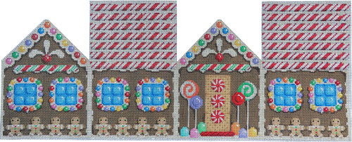 click here to view larger image of Gingerbread House / Candy Cane Roof (hand painted canvases)
