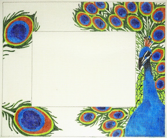 click here to view larger image of Peacock Frame (hand painted canvases)