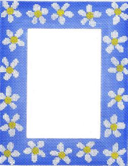 click here to view larger image of Blue Daisy Frame (hand painted canvases)