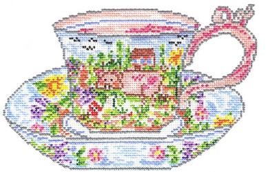 click here to view larger image of Mildreds Teacup (hand painted canvases)