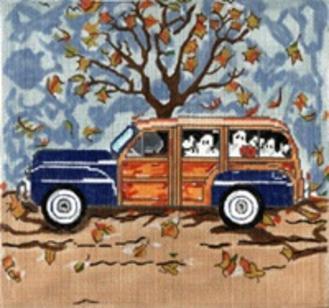 click here to view larger image of Fall Woody w/Ghosts - 18ct (hand painted canvases)