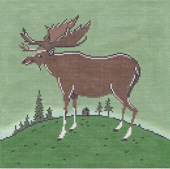 click here to view larger image of Folk Moose (hand painted canvases)