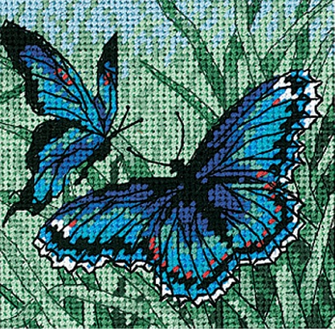 click here to view larger image of Butterfly Duo (needlepoint kits)