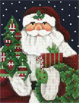 click here to view larger image of Classic Santa Ornament (hand painted canvases)