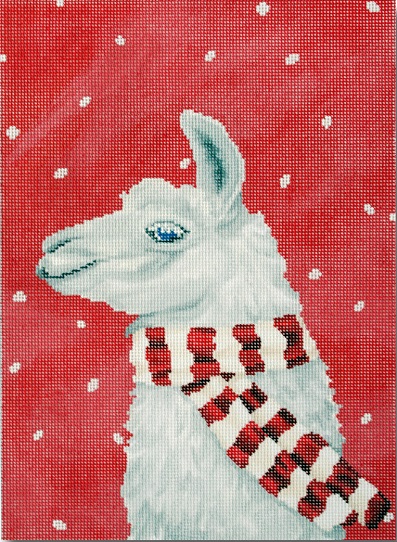 click here to view larger image of Llama w/Scarf (hand painted canvases)