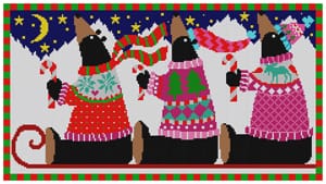 click here to view larger image of Black Bears on a Sled (hand painted canvases)