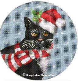 click here to view larger image of Black Tuxedo Cat (hand painted canvases)