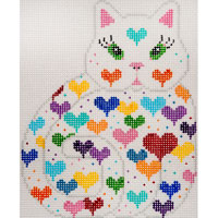click here to view larger image of Happy Hearts Kitty (hand painted canvases)