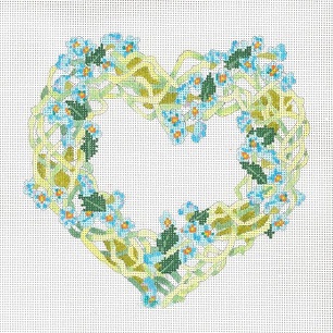 click here to view larger image of Forget -Me- Knot Heart (hand painted canvases)