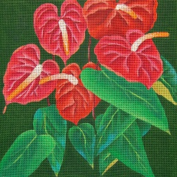 click here to view larger image of Giant Anthurium - 13 Count (hand painted canvases)