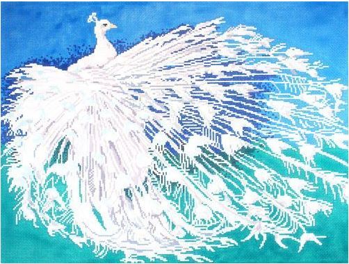 click here to view larger image of Albino Peacock  (hand painted canvases)