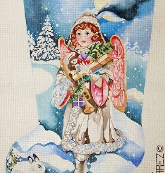 click here to view larger image of Snow Angel Bearing Gifts (hand painted canvases)