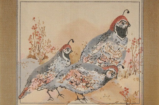 click here to view larger image of Desert Quails (hand painted canvases)