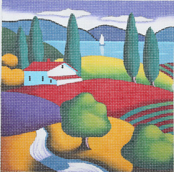click here to view larger image of Colorful Landscapes Lakeside Farm - 13M (hand painted canvases)