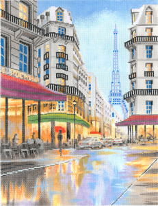 click here to view larger image of Paris Street Scene (hand painted canvases)