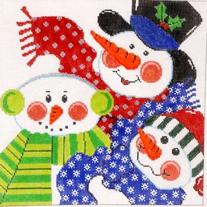 click here to view larger image of Three Snowmen (hand painted canvases)