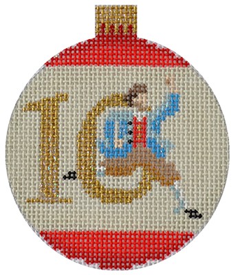 click here to view larger image of 12 Days Bauble - 10 Lords (hand painted canvases)